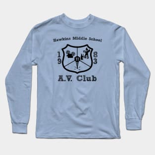 Hawkins Middle School A.V. Club Black Long Sleeve T-Shirt